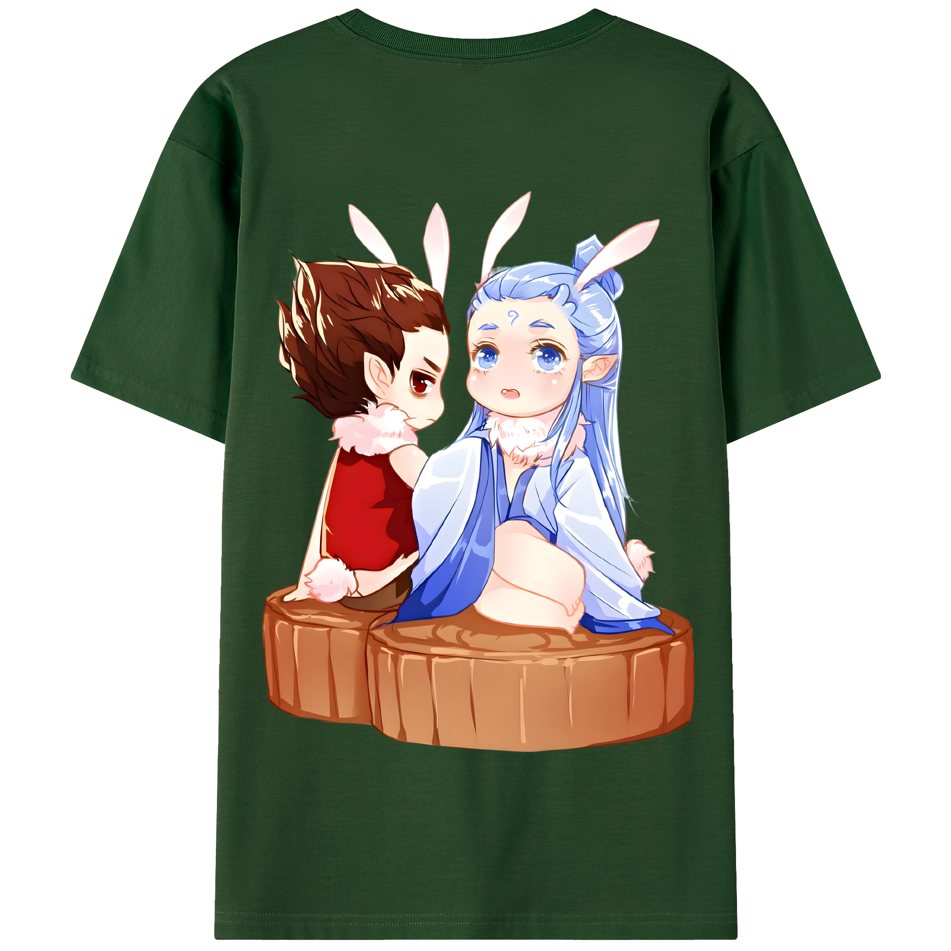 （画像用） Ne Zha 2 ナタ 魔童の大暴れ 綿100％半袖Tシャツ（背面プリント）
